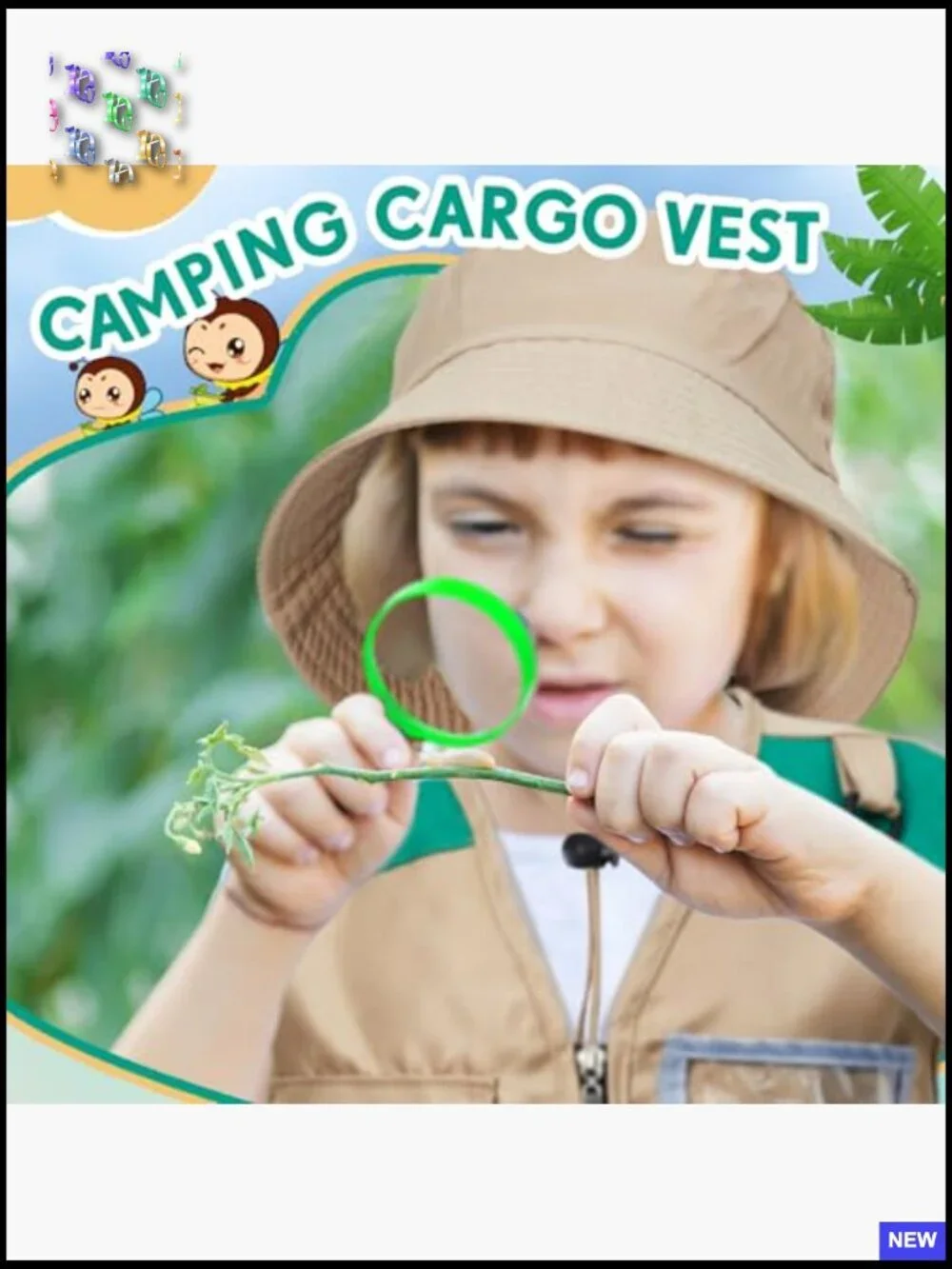 Kids Safari Explorer Vest and Hat Set Adventure Costume for Camping Cosplay